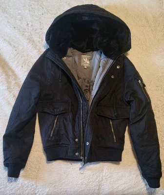 i Spiewak and Sons Hooded Mens Bomber Jacket Black XS - Image 1 of 4