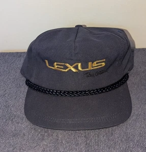 Vintage Lexus Hat Rope Navy Blue Gold Leather Strapback Ray Catena Brand New - Picture 1 of 9