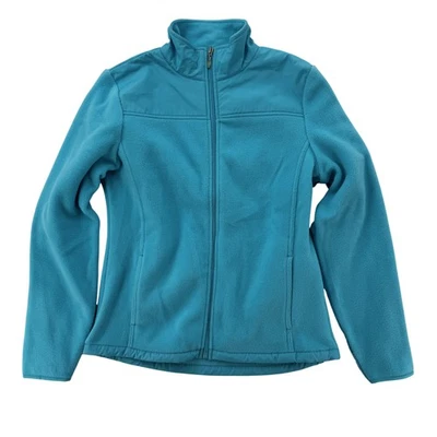 Izod Jacket Womens Medium Blue Full Zip Fleece Performance Outdoor Layer New - Image 1 of 4