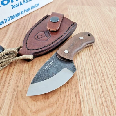 Cuchillo fijo Condor cuello de escarabajo 2,63" Full Tang 1095HC hoja de acero mango de nogal Foto 1 de 4