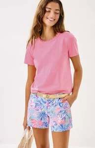 Lilly Pulitzer Callahan Stretch Elefant Splash Shorts Größe 14 Neu mit Etikett - Bild 1 von 9