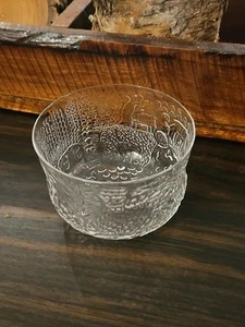 Vintage Arabia Fauna Crystal Bowl Nuutajarvi Wartsila Zoo Finland GUC Small Dish - Picture 1 of 24