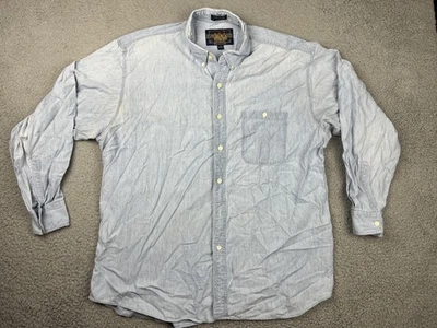 Chaps Ralph Lauren Shirt Mens 17.5 34-35 Light Blue Oxford Chambray Button Down - Image 1 of 4
