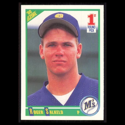Roger Salkeld Rookie #674 1990 Score Seattle Mariners Baseball Card MLB NM - Image 1 of 3