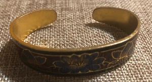 Bracciale vintage smaltato floreale - Foto 1 di 4
