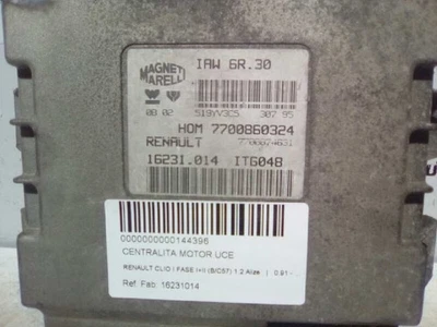 16231014 CENTRALINA MOTORE / 7700860324 / 144396 PER RENAULT CLIO I FASE I+II B - Immagine 1 di 3