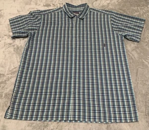 Camisa Pantagonia Para Hombres XXLarge 2XL Azul Blanco Parche a Cuadros Bolsillo Abotonado - Imagen 1 de 9