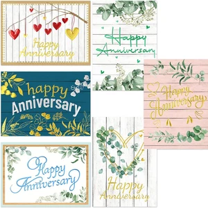 12 Anniversary Cards with Envelopes Foil Anniversary Greeting Cards Business Off - Picture 1 of 9