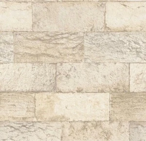 Organic Textures Rustic Brickwork Beige Galerie Wallpaper 2 New Rolls - Picture 1 of 7