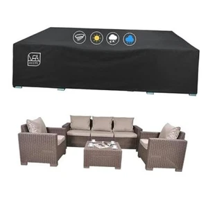 Patio Furniture Set Cover Outdoor Sectional 110"L x 84"W x 28"H Black - Picture 1 of 7