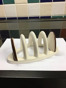 Carlton Ware Art Deco Style Toast Rack Brown And White - Picture 1 of 12
