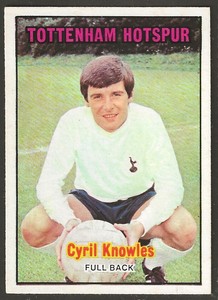 A&BC-FOOTBALL 1970 (ORANGE BACK 171-255)-#232- TOTTENHAM SPURS - CYRIL KNOWLES 