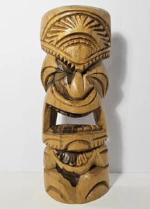 Vintage Tiki Mask Standing Hand Carved Wood Hawaii Polynesian Decor 11 3/4” Tall - Picture 1 of 9