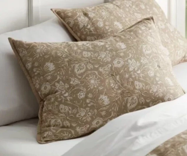 Threshold Standard Floral Voile Lofty Cotton Pillow Sham Beige