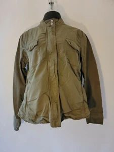 Hinge Jacket Womens Olive Green Full Zip Raw Hem Utility Long Sleeve - Size M - Picture 1 of 10