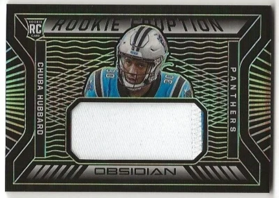 Chuba Hubbard 2021 Panini Obsidian Rookie Eruption Electric Etch Green 01/50 - Image 1 of 2