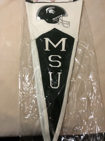 Wool Blend Pennant Michigan State University MSU football 40"x18" 3x Pennants Cover