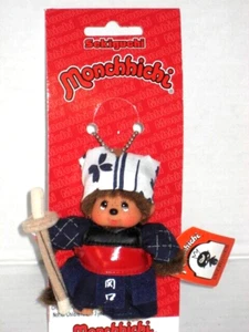 Monchhichi Japan Samurai Boy Key Chain Monchichi Sekiguchi Kiki 10cm Mascot Rare - Picture 1 of 1