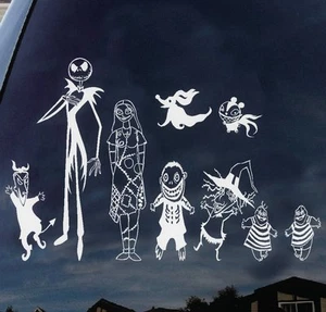 Disney Nightmare Before Christmas Jack Skellington and family Decal sticker 11"  - Picture 1 of 1
