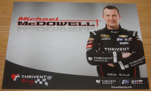 2016 Michael McDowell Thrivent Financial 1st Version Chevy NASCAR NSCS postcard Cover