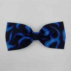 Biker Flames Bow Tie Fire Clip On Handmade Rider Motorcycle Bike Racing Harley - Picture 1 of 5