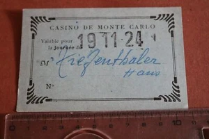 alte Eintrittskarte ??? Casino de Monte Carlo 1924 - Bild 1 von 2
