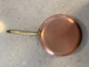 8" Diameter Solid Copper Revere Fry Pan w/stainless steel lining ,brass handle - Picture 1 of 2