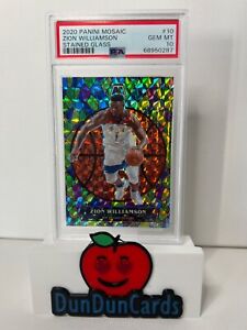 2020-21 Panini Mosaic #10 Zion Williamson Stained Glass SSP PSA 10 Case Hit SSP