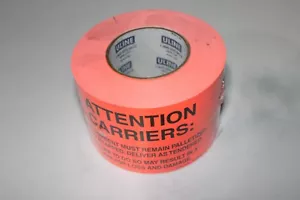 uline S-5360 4 X 6" ATTENTION CARRIERS (FLUORESCENT ORANGE/BLACK) 500pc LABELS - Picture 1 of 2