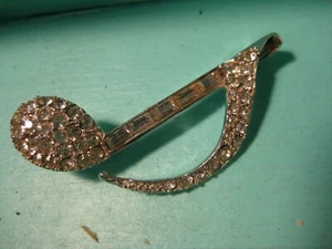Musical Eighth Note Brooch Pin with Rhinestones Musician Gift - Picture 1 of 3