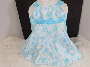 Vintage Bonnie Baby Dress Blue Floral 3/6mo C8341 - Picture 1 of 13