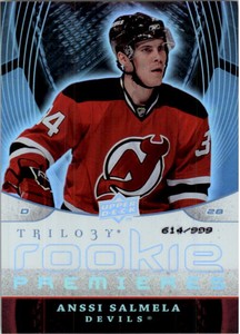 2008-09 Upper Deck Trilogy Devils Hockey Card #124 Anssi Salmela Rookie 