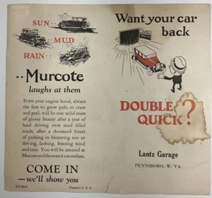 Garaje Lantz de Pennsboro, Virginia Occidental de 1930 - Anuncio de taller de pintura automática - Imagen 1 de 8