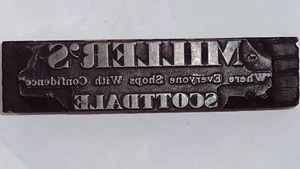 Miller's Scottdale  Pennsylvania Letterpress Printers Block Vintage - Picture 1 of 7