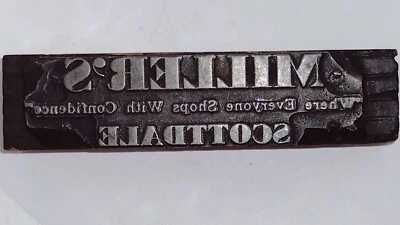 Miller's Scottdale  Pennsylvania Letterpress Printers Block Vintage - Image 1 of 4