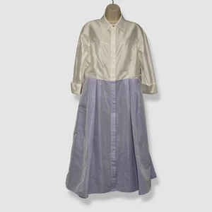 $590 Rickie Freeman by Teri Jon Women's Purple Button-Up Shirt Dress Size 12 - Picture 1 of 3