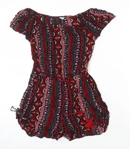 H&M Womens Multicoloured Geometric Viscose Playsuit One-Piece Size 4 - Picture 1 of 10