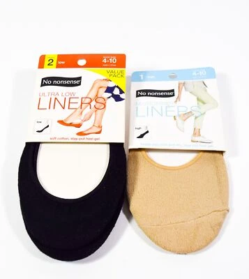 3 Forros No Nonsense Muy Transparentes 1/BEIGE DESNUDO Alto 2/NEGRO Bajo Zapato Talla 4-10 Foto 1 de 2