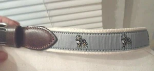 Crewcuts Boy’s Gray & Ivory Canvas & Leather Strap St. Bernards Size SMALL - Picture 1 of 6