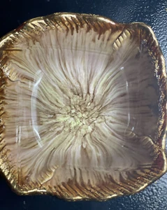 Cal Style USA Pottery Dish Bowl Copper Gold  Swirl MCM 2715 Retro Vintage Deco - Picture 1 of 12