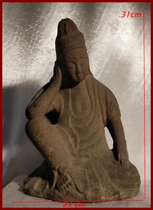 Japon 18e Statue de Kannon Divinité Bouddhiste Sculpture Antiquité Japonaise. - Picture 1 of 12