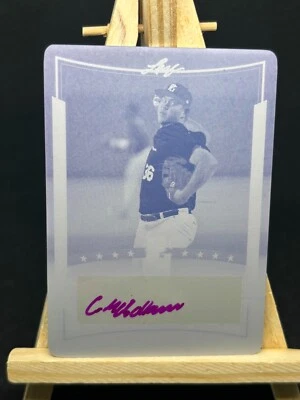 CONNOR MCCOLLUM 2014 LEAF PRINTING PLATE AUTO 1 OF 1 BASEBALL CARD #A-CMC - Image 1 of 2