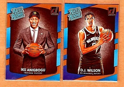 2017-18 DONRUSS RATED ROOKIE  "(X2)"IKE ANIGBOGU","D.J. WILSON" - Image 1 of 3