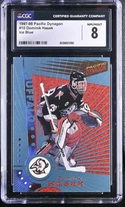 CGC NM-MT 8 1997-98 Pacific Dynagon Ice Blue 10 Dominik Hasek  - Picture 1 of 2