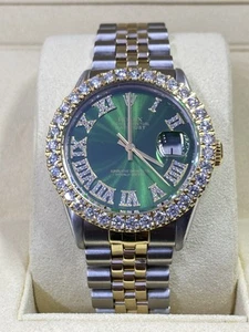 16233ROLEX DATEJUST  36mm TWOTONE WATCH RED DIAMOND DIAL & BEZEL JUBILEE BAND - Picture 1 of 7