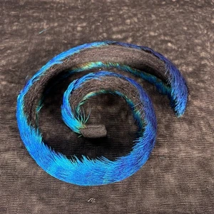 Vintage Hawaii Lei Hulu Papale Blau Pfauenfeder Hutband Handarbeit Hawaii - Bild 1 von 12