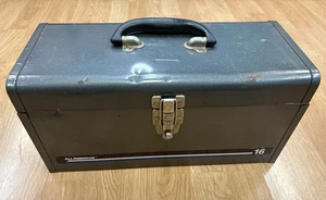 Caja de herramientas de acero pesado vintage All American de 19" caja de almacenamiento de manitas de metal - Imagen 1 de 13
