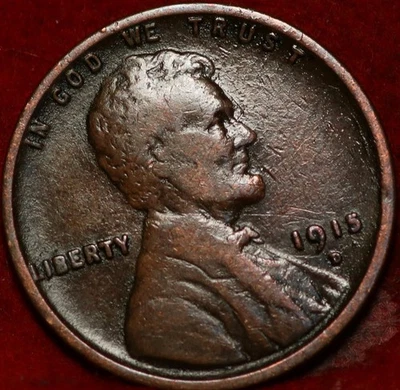 1915-D Denver Mint Copper Lincoln Wheat Cent - Image 1 of 2
