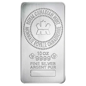 10 oz Royal Canadian Mint RCM Silver Bar .9999 Fine Secondary Market - Picture 1 of 3