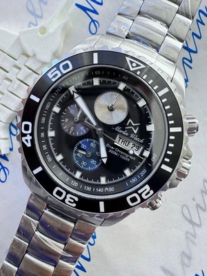 Diver watch chronograph MARLINWATCH Mens 43mm 300m Sapphire SCREW  DOWN PUSHERS - Image 1 of 4